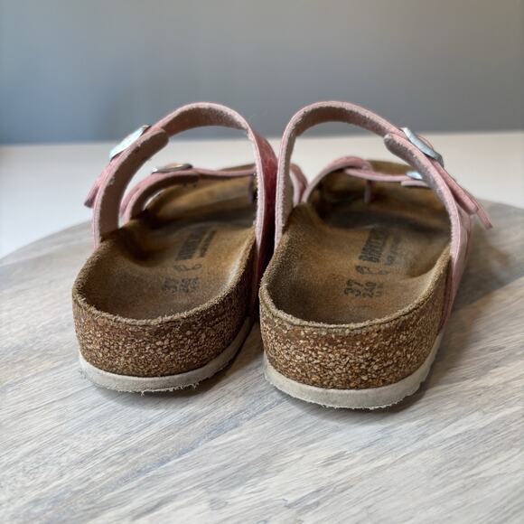 Birkenstock Women's Mayari Pink Metallic Snake Print Leather Sandals Size 6 - Picture 6 of 9